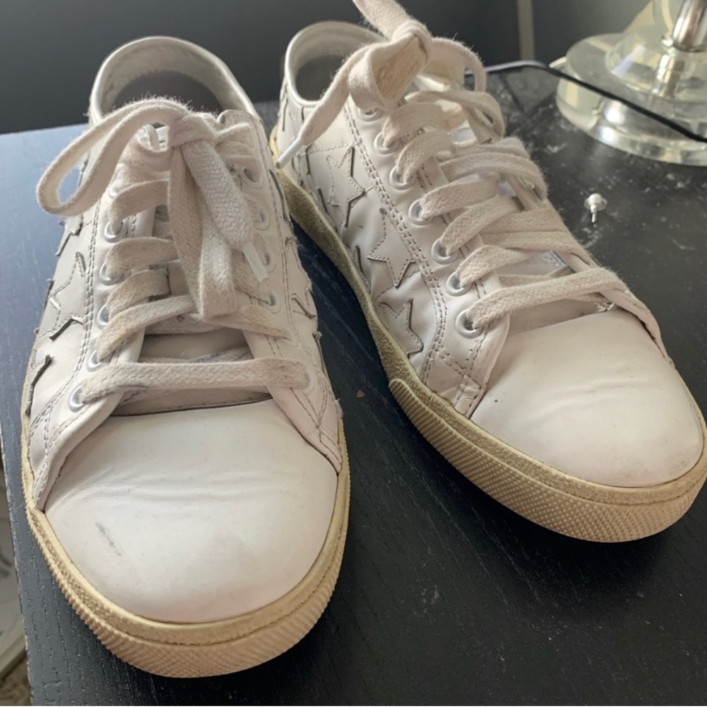 Saint Laurent distressed star sneakers